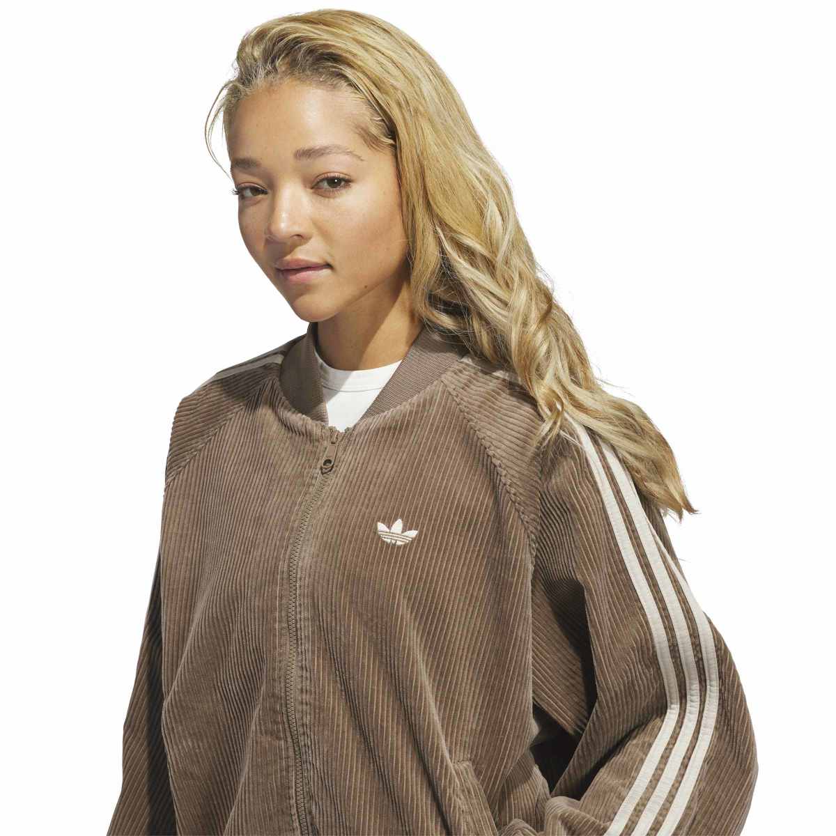 adidas Originals CORDUROY SST OVERSIZED TRACK TOP アディダスオリジナルス コーデュロイ SST オーバーサイズ トラックトップ LOH25-HY8035【レディース トラックジャケット オーバーサイズ コーデュロイ カジュアル デイリーユース 26FW】