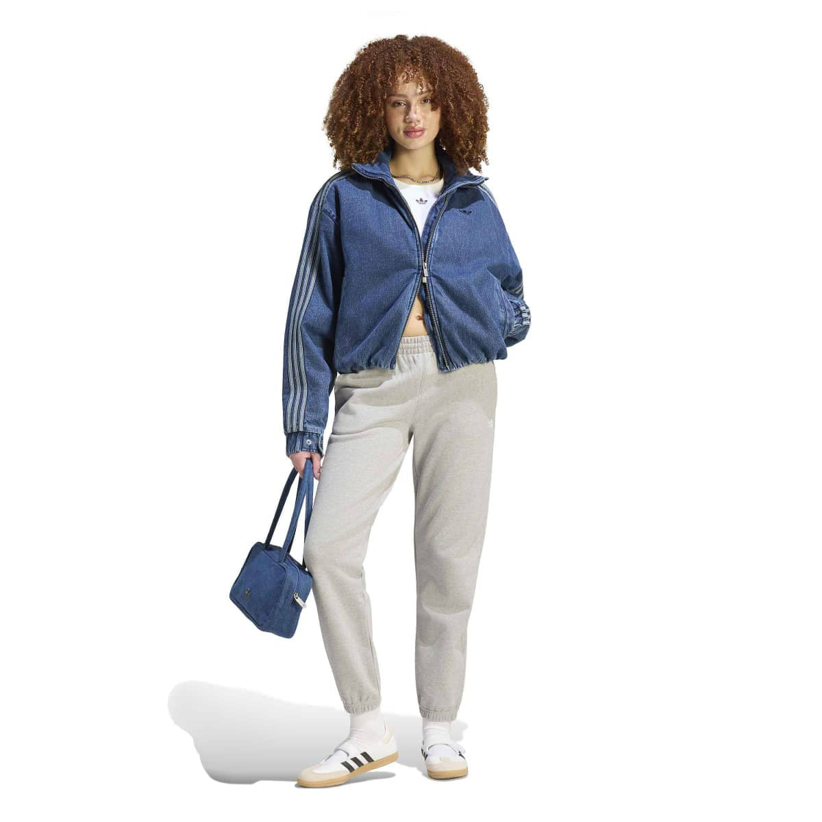 adidas Originals FIREBIRD JACKET アディダスオリジナルス ファイヤーバード ジャケット KT4232【レディース オーバーサイズフィット ジップアップ ジャケット ハイネック デニム生地 26FW】