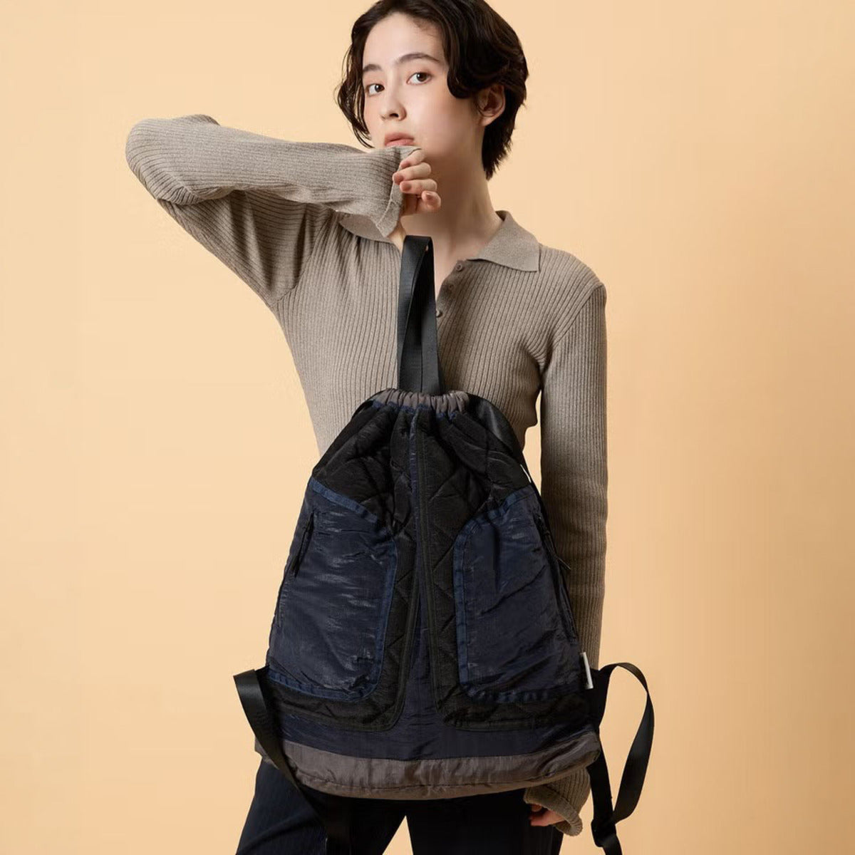 CONTROL FREAK Quilt Knapsack コントロールフリーク キルトナップサック 262-122511【レディース ナイロン 2WAY キルティング ミリタリー調 26FW】