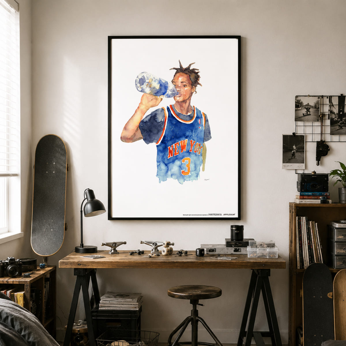 APPLEBUM “New York” A1 Poster アップルバム ニューヨーク A1ポスター TY2621001【メンズ A1ポスター 水彩画 バスケットボール カルチャー インテリア 26FW】