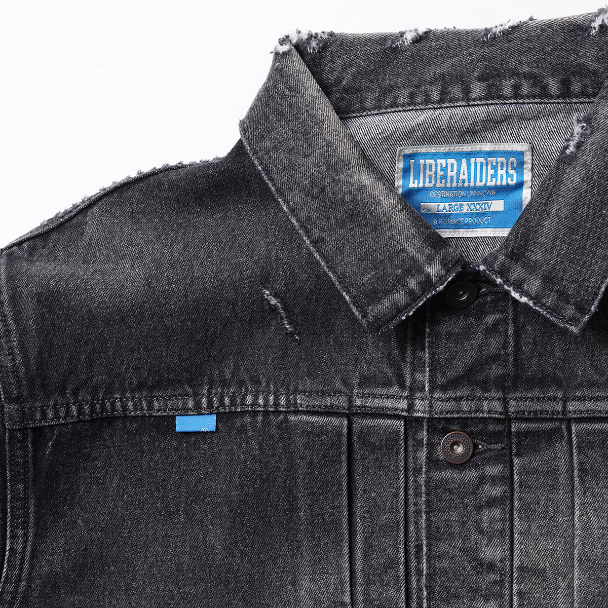 Liberaiders DAMAGED DENIM TRUCKER JACKET リベレイダース ダメージド デニム トラッカー ジャケット 730152603【メンズ デニムジャケット ヴィンテージ ダメージ加工 カジュアル 13.5oz 26FW】
