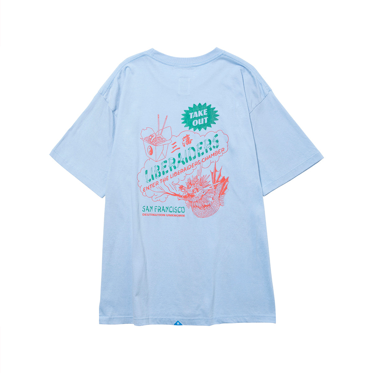 Liberaiders CHINATOWN TEE リベレイダース チャイナタウン Tシャツ 736042603【メンズ 半袖Tシャツ 天竺 フロスト加工 ヴィンテージライク バッグロゴ 26FW】