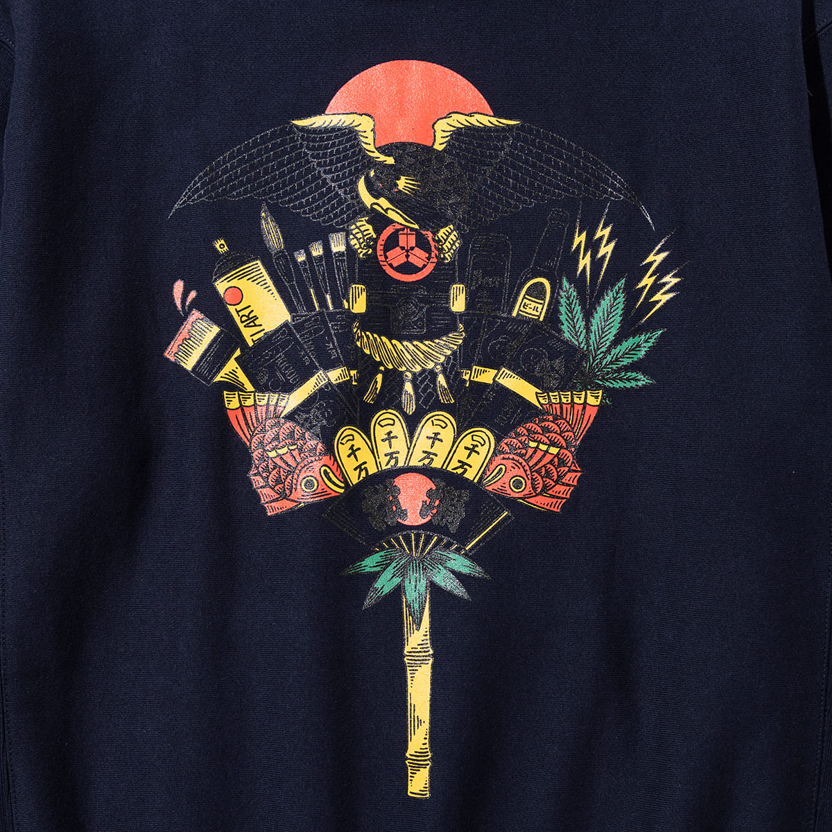 坩堝 KUMADE PULLOVER HOODIE (RUTSUBO×画工遊鷹) RUTSUBO クマデ プルオーバー フーディー R26FA-YUTAKA-PF1【メンズ フード付きパーカー グラフィック ヘビーウェイトスウェット 12oz 26FW】