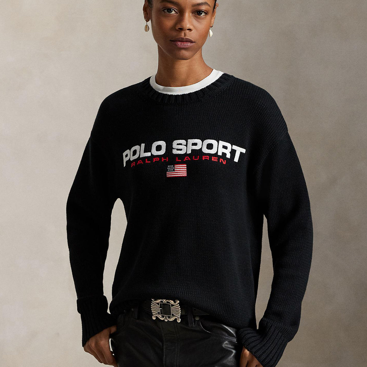 POLO RALPH LAUREN BIG FIT POLO SPORT COTTON SWEATER ポロ ラルフ ローレン ビッグフィット ポロ スポーツ コットン セーター MNPOSWE16822444001【メンズ 長袖 ニット オーバーサイズ カジュアル デイリーユース 26FW】