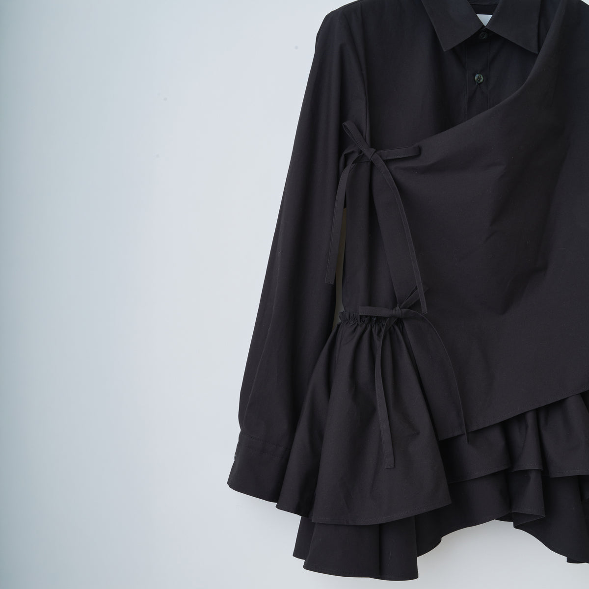 naokitomizuka Gathered Design Shirt ナオキトミヅカ ギャザードデザインシャツ GRNTB036【レディース ギャザー フリル ブラウス 日本製 26FW】