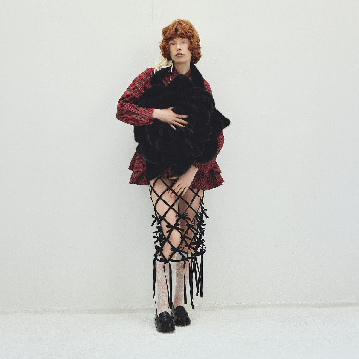naokitomizuka Velvet Ribbon Skirt ナオキトミヅカ ベルベットリボンスカート GRNTS016【レディース ベルベット リボン レイヤード 日本製 26FW】