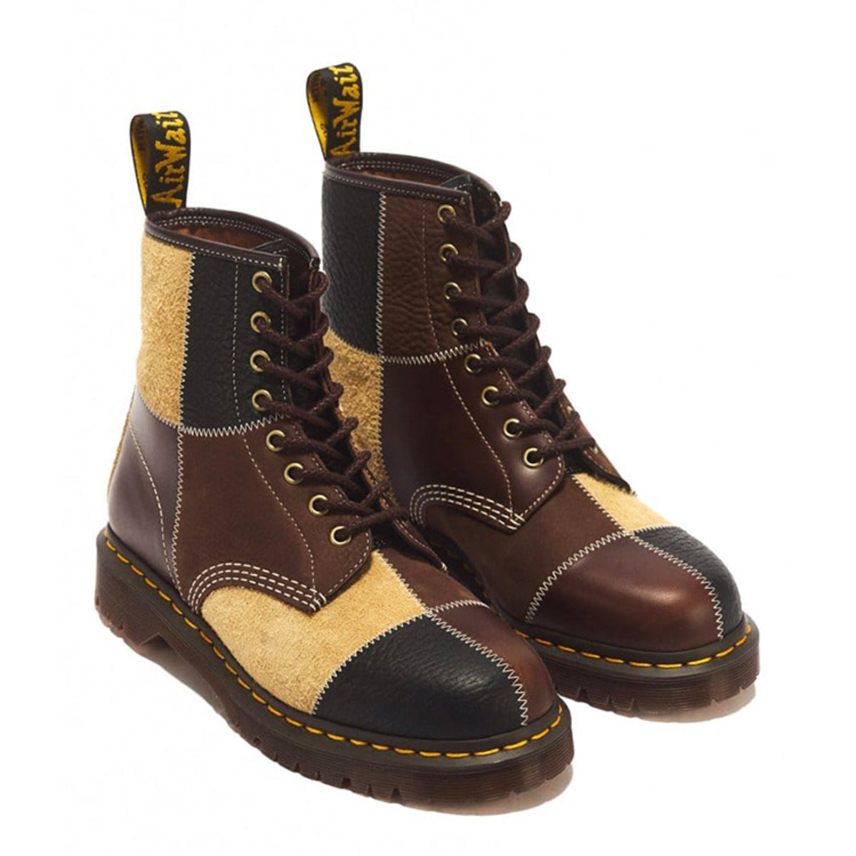 Dr. MARTENS 1460 PWRK 8 Eye Boots ドクターマーチン 1460 PWRK 8 ホール ブーツ DM-43149960-DBR【メンズ 8ホールブーツ レースアップブーツ パッチワーク ヌバックレザー 26FW】