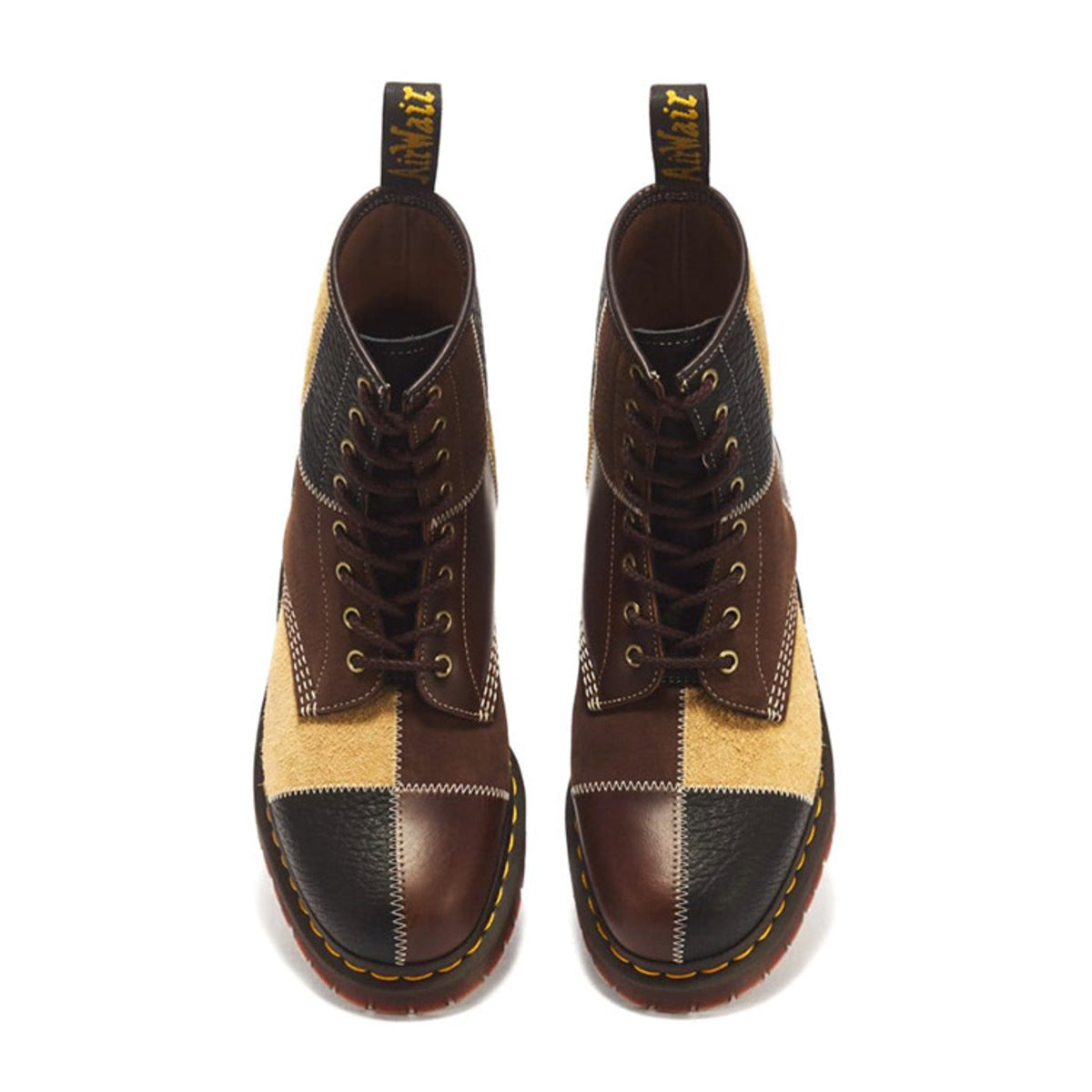 Dr. MARTENS 1460 PWRK 8 Eye Boots ドクターマーチン 1460 PWRK 8 ホール ブーツ DM-43149960-DBR【メンズ 8ホールブーツ レースアップブーツ パッチワーク ヌバックレザー 26FW】