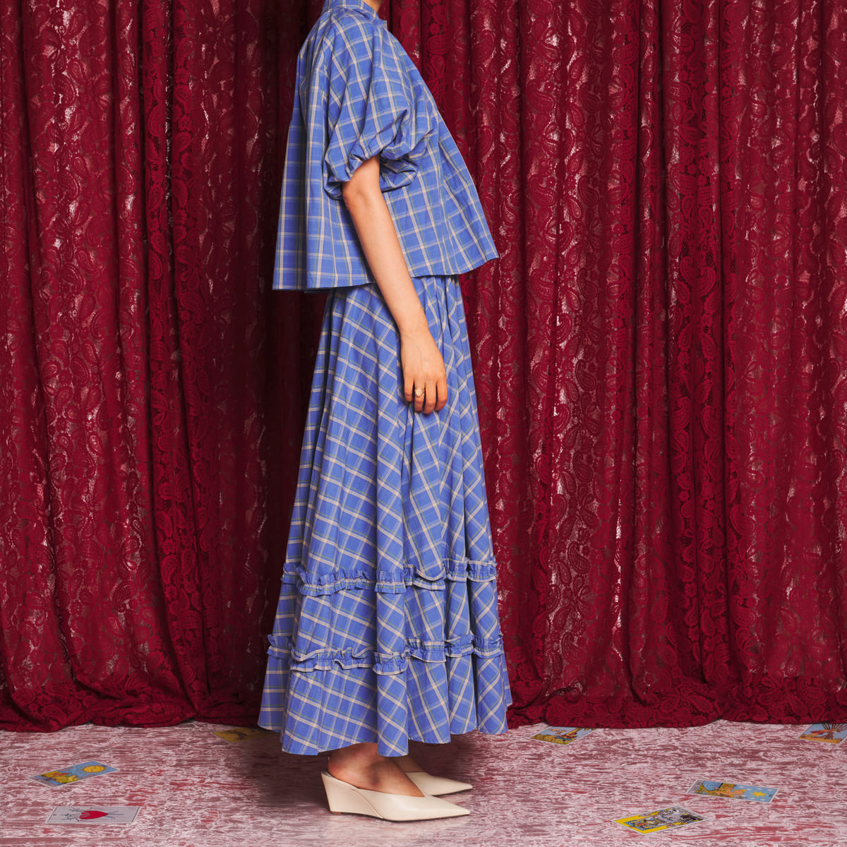 Sister Jane Lumina Check Circle Skirt シスター ジェーン ルミナ チェック サークル スカート 34SJ02SK475BLE【レディース フレアスカート ミディ丈 チェック柄 上品 ガーリー 26FW】