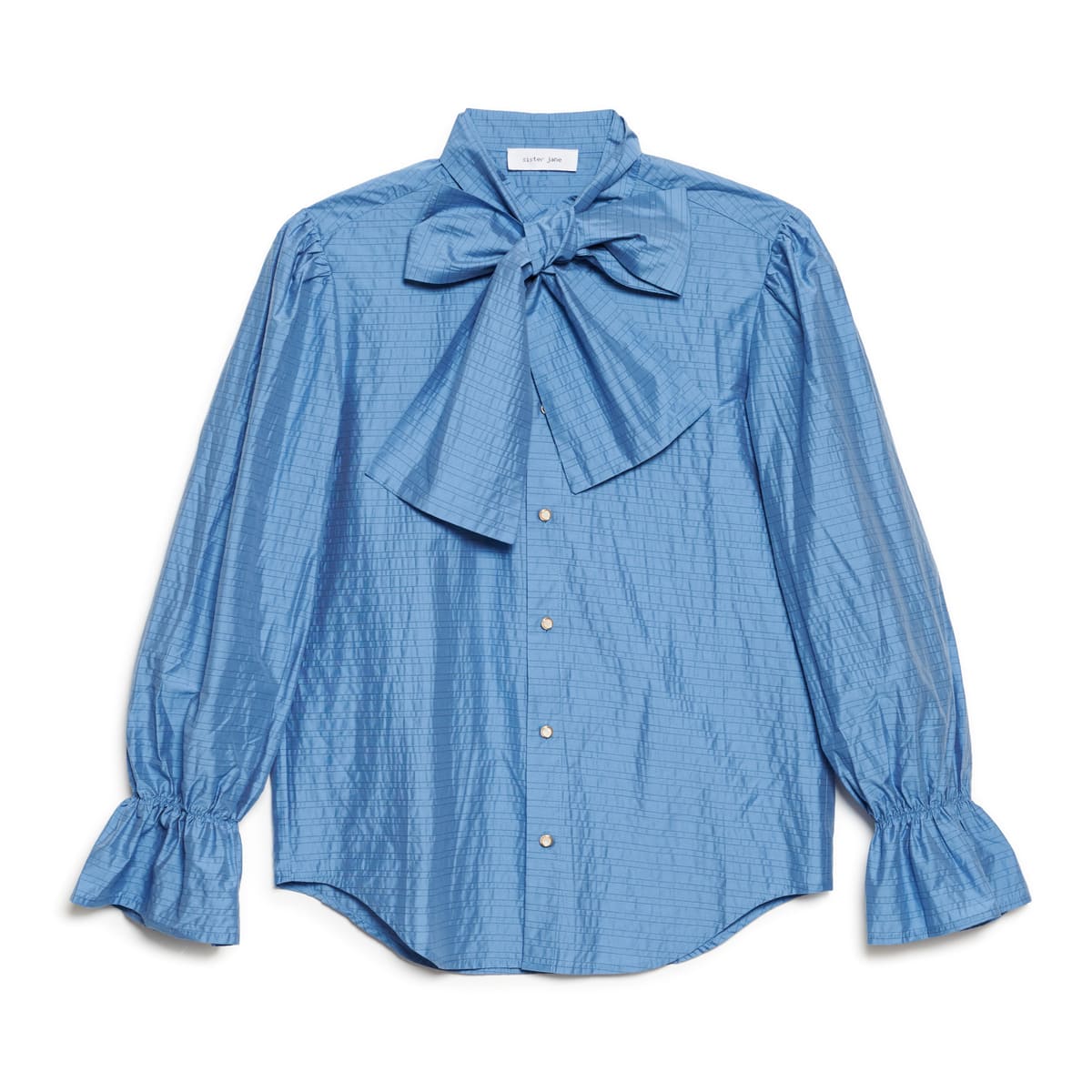 Sister Jane Stripe Bow Blouse シスター ジェーン ストライプ ボウ ブラウス 34SM02BLM243BLE【レディース 長袖ブラウス ストライプ ボウタイ 上品 26FW】