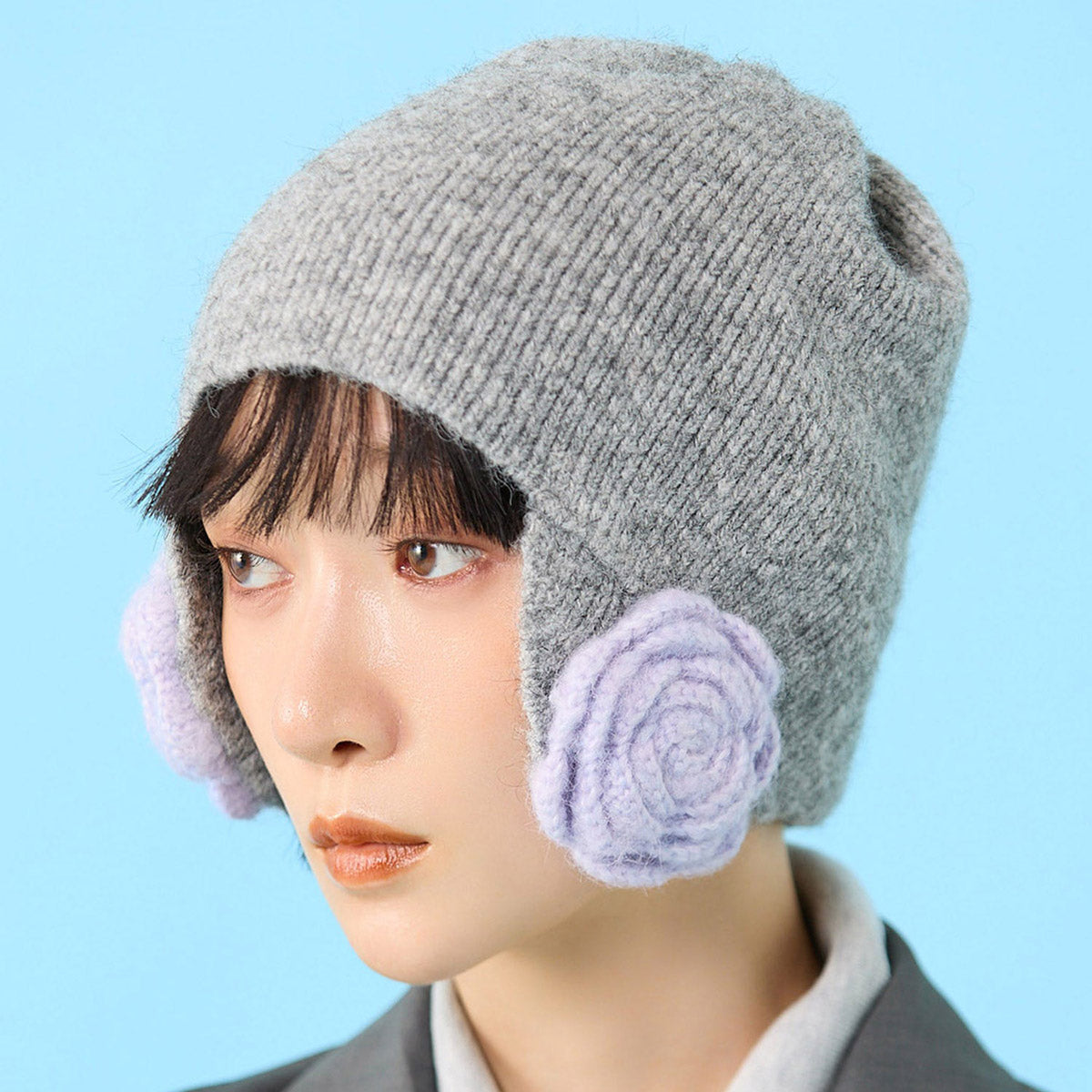 Casselini Flower Knit Hat キャセリーニ フラワーニット帽 252-112701【レディース ニット帽 防寒性 ガーリー カジュアル デイリーユース 26FW】