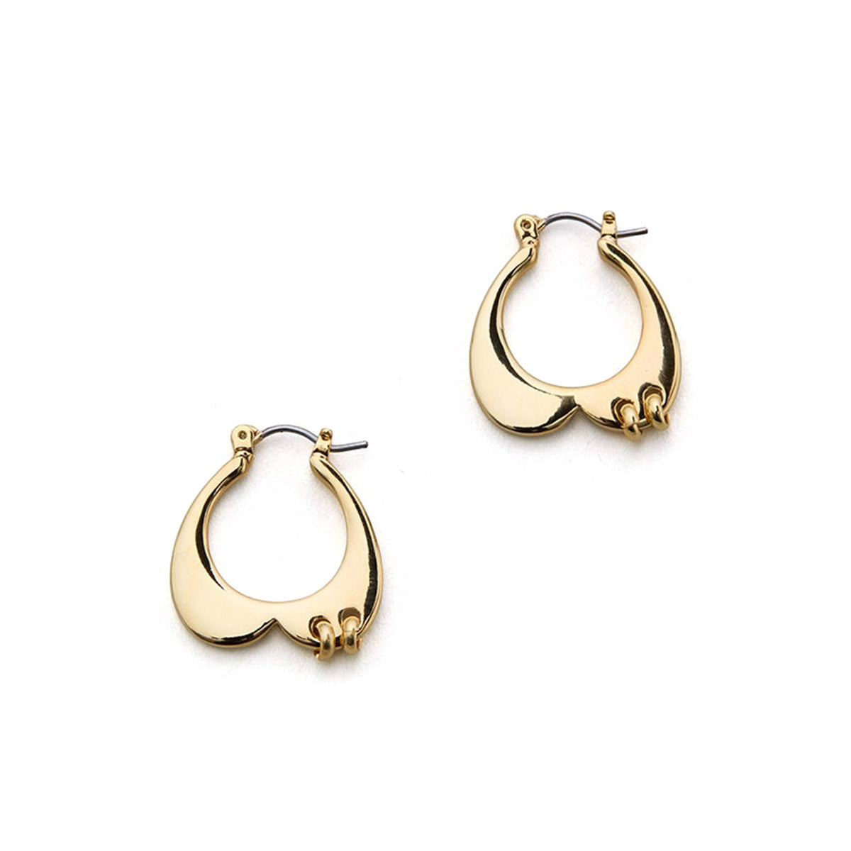 LAPUIS Plate heart pierced earrings ラピュイ プレート ハート ピアスド イヤリングス 263-220115【レディース ハートピアス ハートモチーフ フープピアス 26FW】