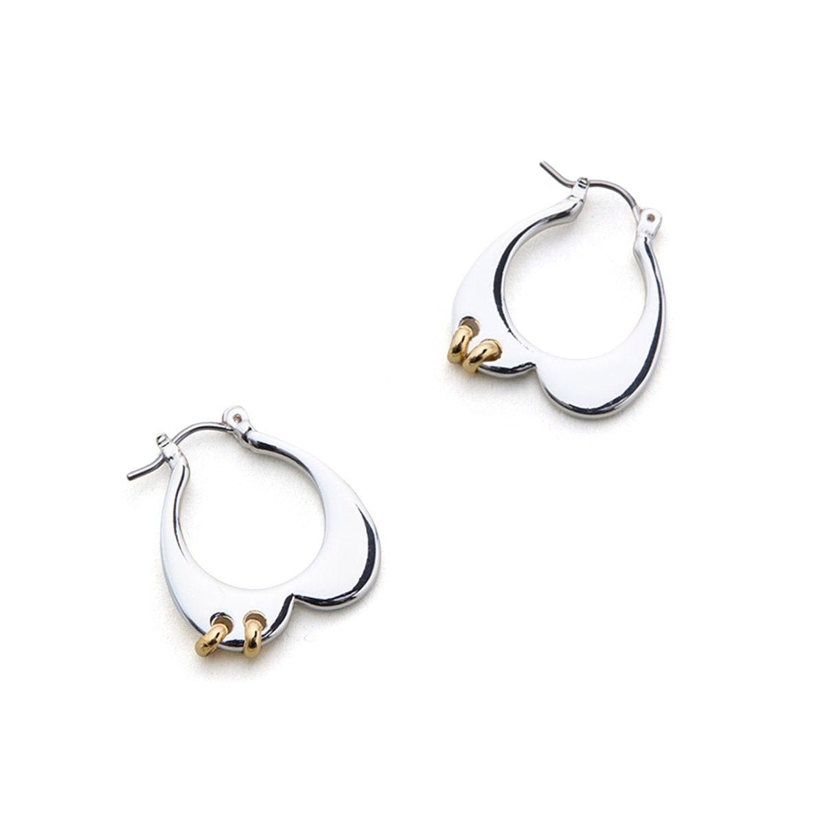LAPUIS Plate heart pierced earrings ラピュイ プレート ハート ピアスド イヤリングス 263-220115【レディース ハートピアス ハートモチーフ フープピアス 26FW】
