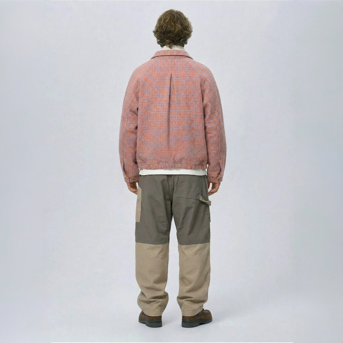 wfeld Wool-Nylon Tweed Short Shirt Jacket フェルド ウールナイロン ツイード ショート シャツジャケット WF-26AW-WLD-JK06【メンズ チェック柄 ショート丈 パッチポケット カジュアル デイリーユース 26FW】