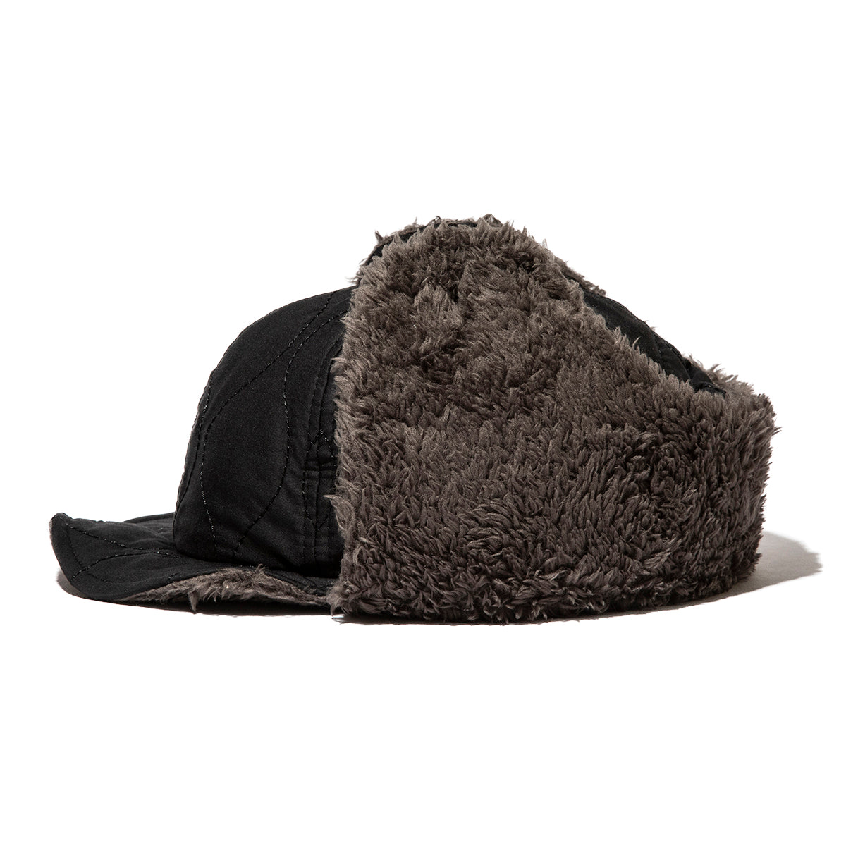 2WAY 6PANEL MILITARY QUILT BOA FLEECE EARFLAP CAP