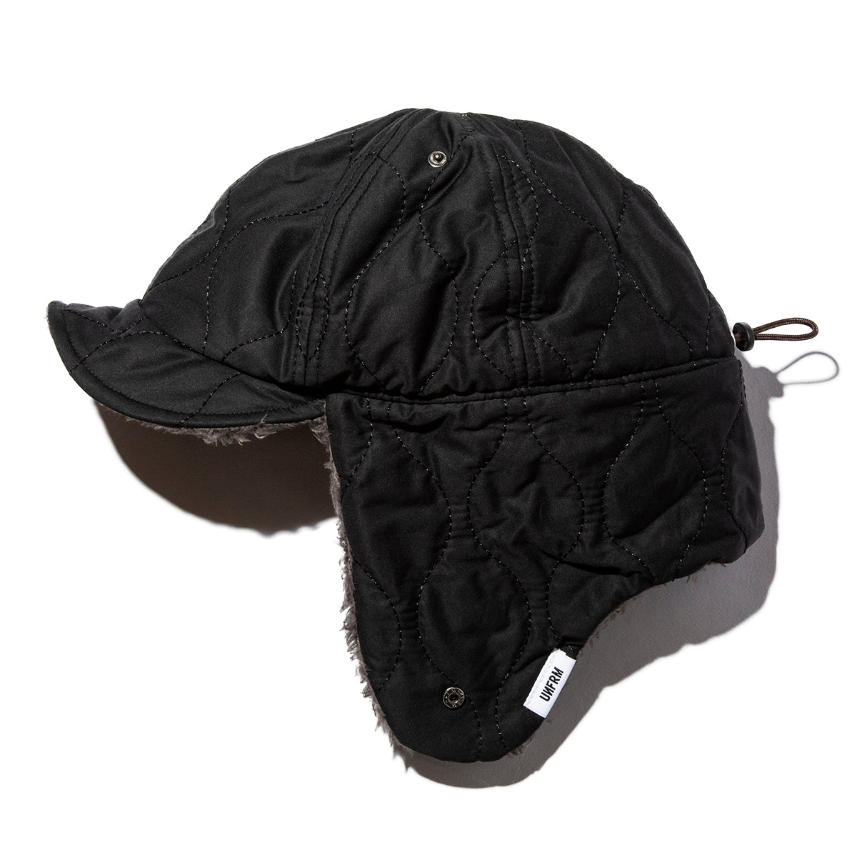 2WAY 6PANEL MILITARY QUILT BOA FLEECE EARFLAP CAP