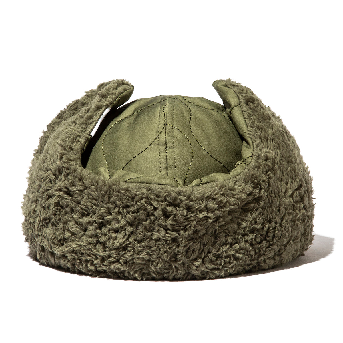 2WAY 6PANEL MILITARY QUILT BOA FLEECE EARFLAP CAP