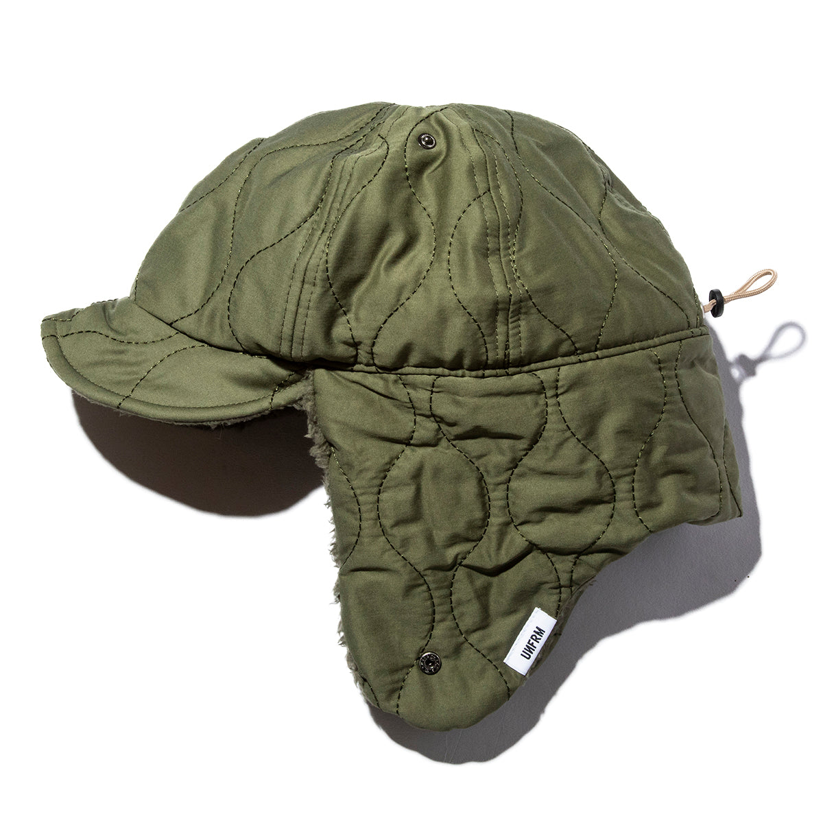 2WAY 6PANEL MILITARY QUILT BOA FLEECE EARFLAP CAP