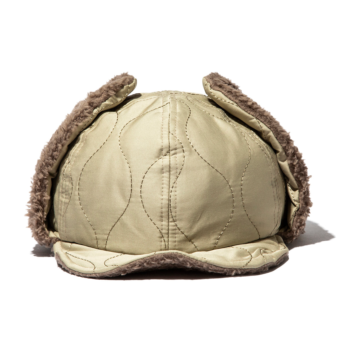 2WAY 6PANEL MILITARY QUILT BOA FLEECE EARFLAP CAP