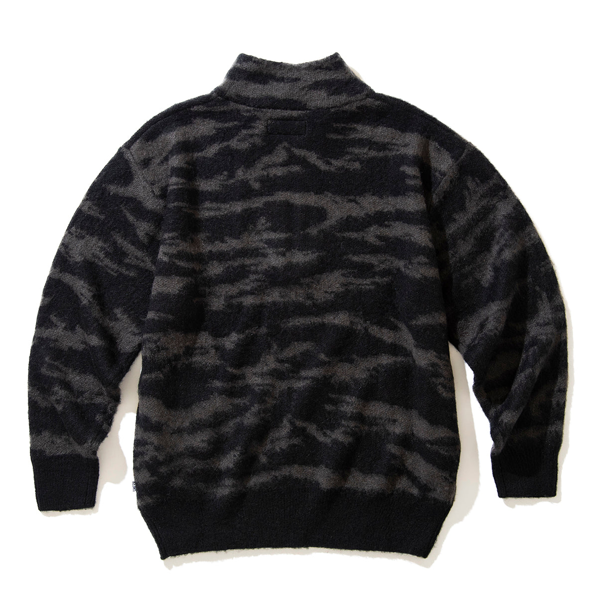 MOHAIR KNIT CAMO HALF ZIP PULLOVER