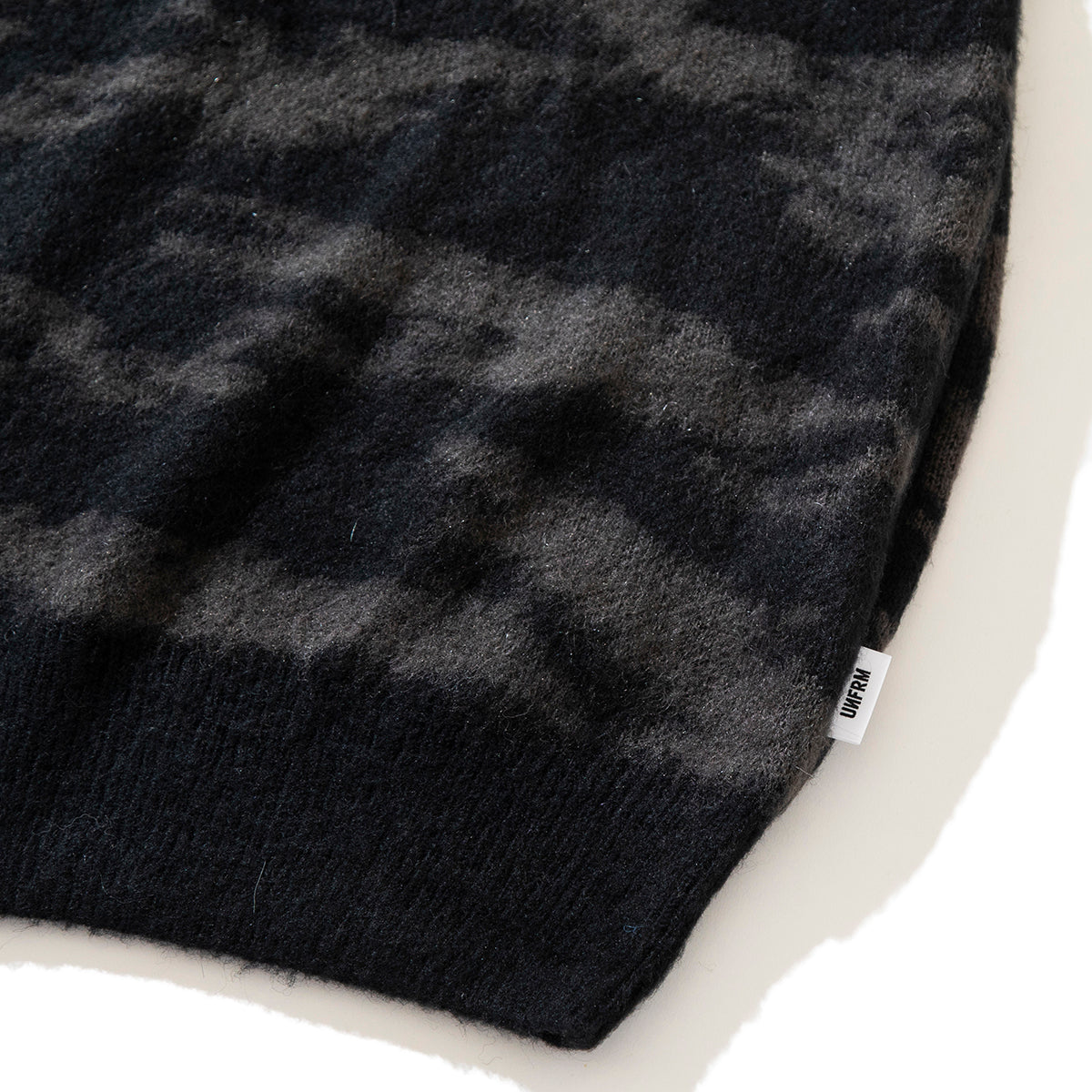 MOHAIR KNIT CAMO HALF ZIP PULLOVER