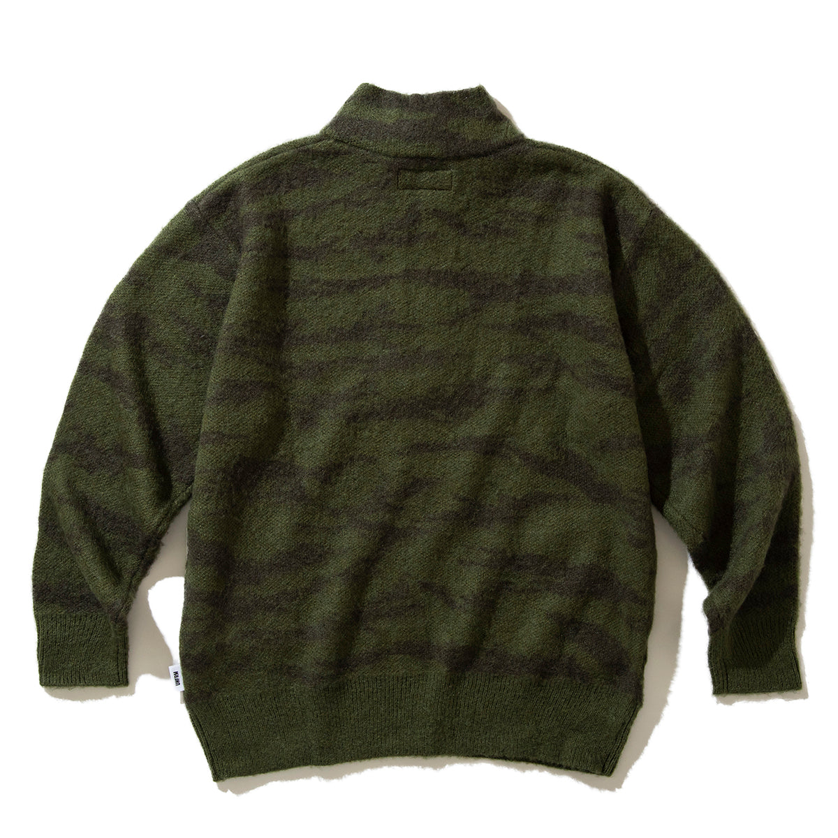 MOHAIR KNIT CAMO HALF ZIP PULLOVER