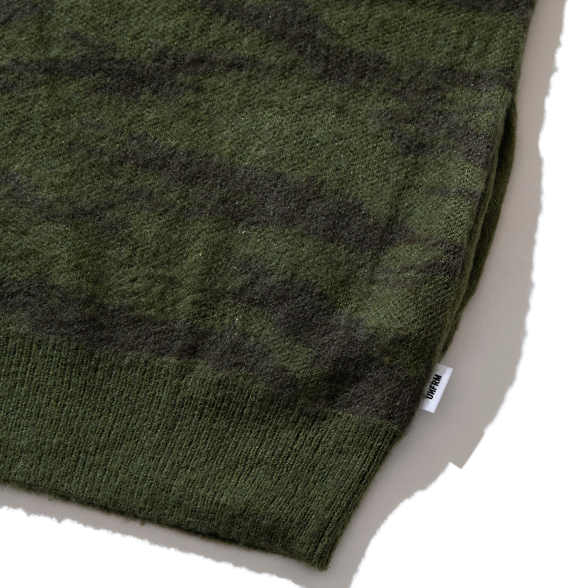 MOHAIR KNIT CAMO HALF ZIP PULLOVER