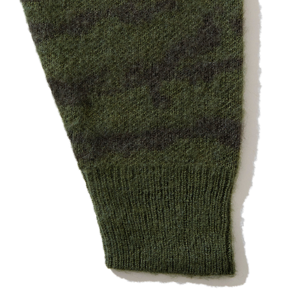 MOHAIR KNIT CAMO HALF ZIP PULLOVER