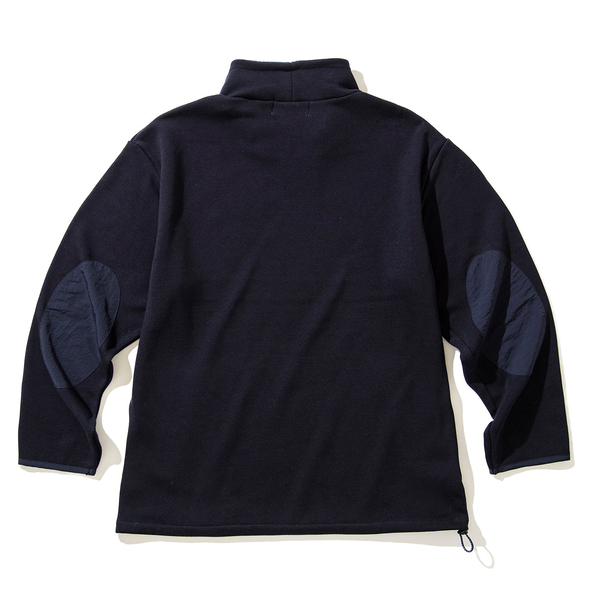 REVERSE FLEECE EMBROIDERY MOCK NECK PULLOVER