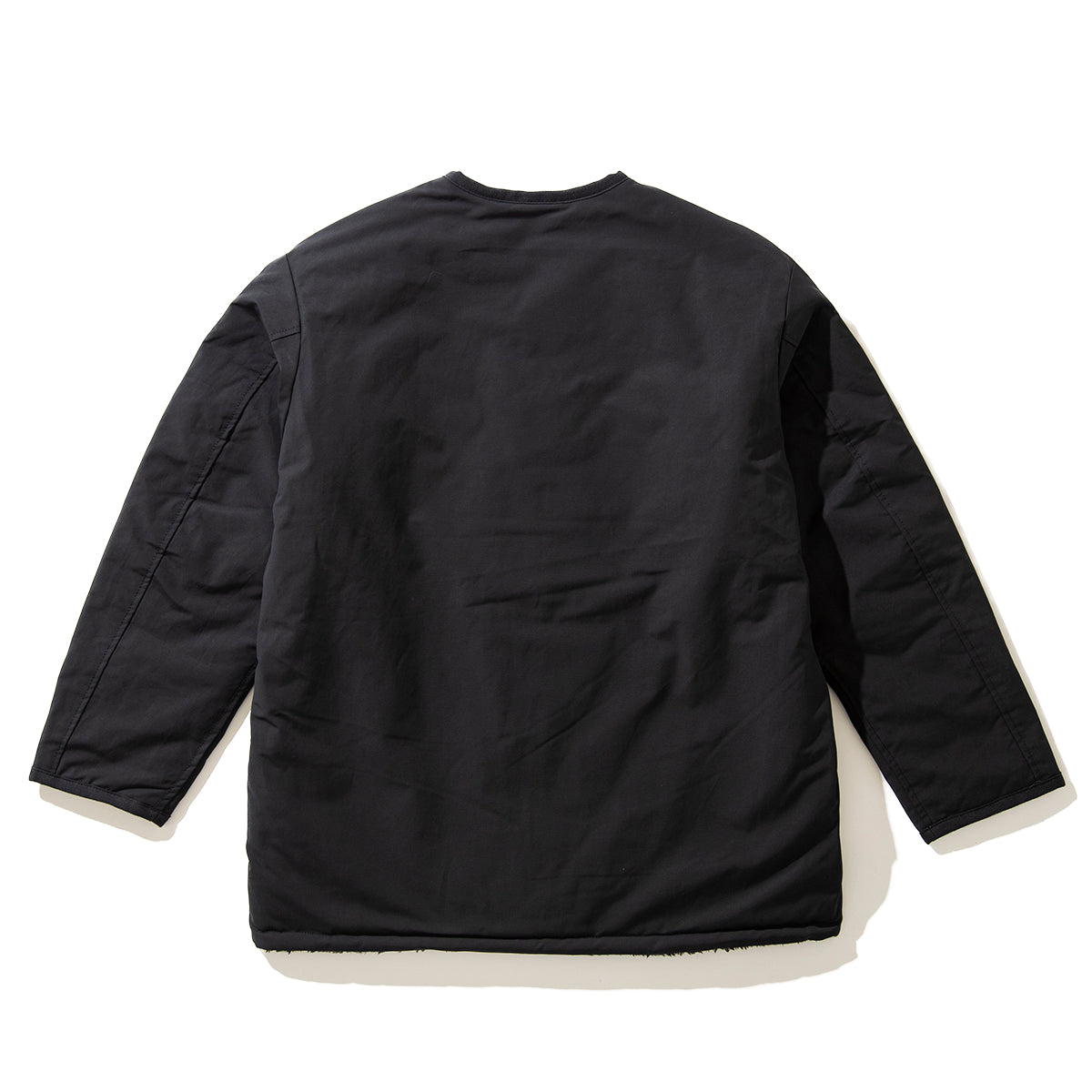 COTTON / POLYESTER REVERSIBLE NO COLLAR CARDIGAN JACKET