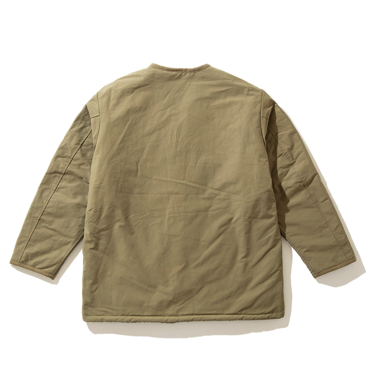 COTTON / POLYESTER REVERSIBLE NO COLLAR CARDIGAN JACKET