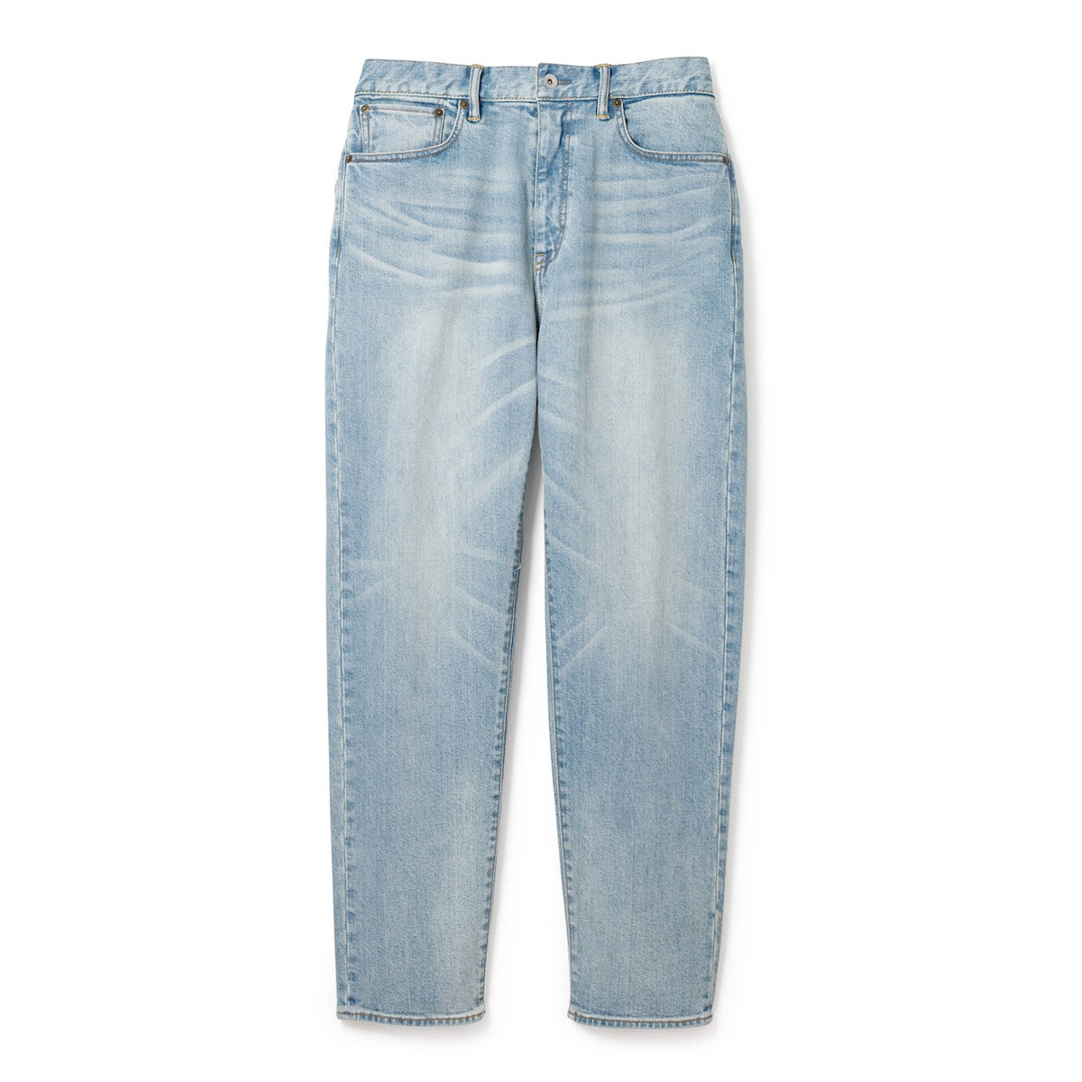 Damaged Denim Pants - Stretch Easy Fit Tapered