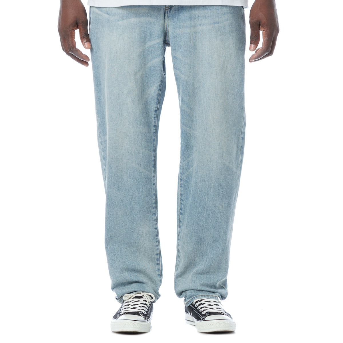 Damaged Denim Pants - Stretch Easy Fit Tapered