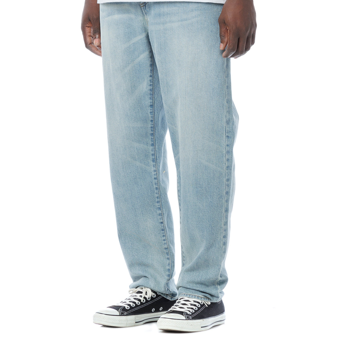 Damaged Denim Pants - Stretch Easy Fit Tapered