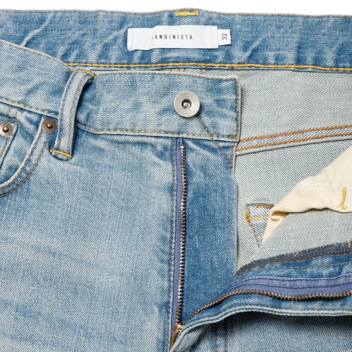 Damaged Denim Pants - Stretch Easy Fit Tapered