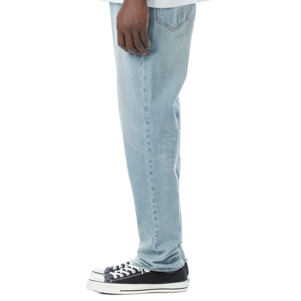 Damaged Denim Pants - Stretch Easy Fit Tapered