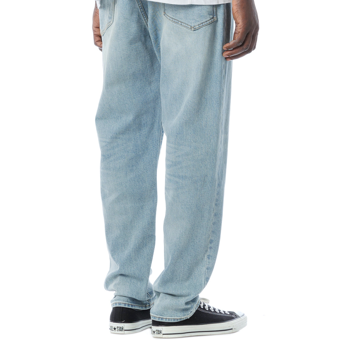 Damaged Denim Pants - Stretch Easy Fit Tapered