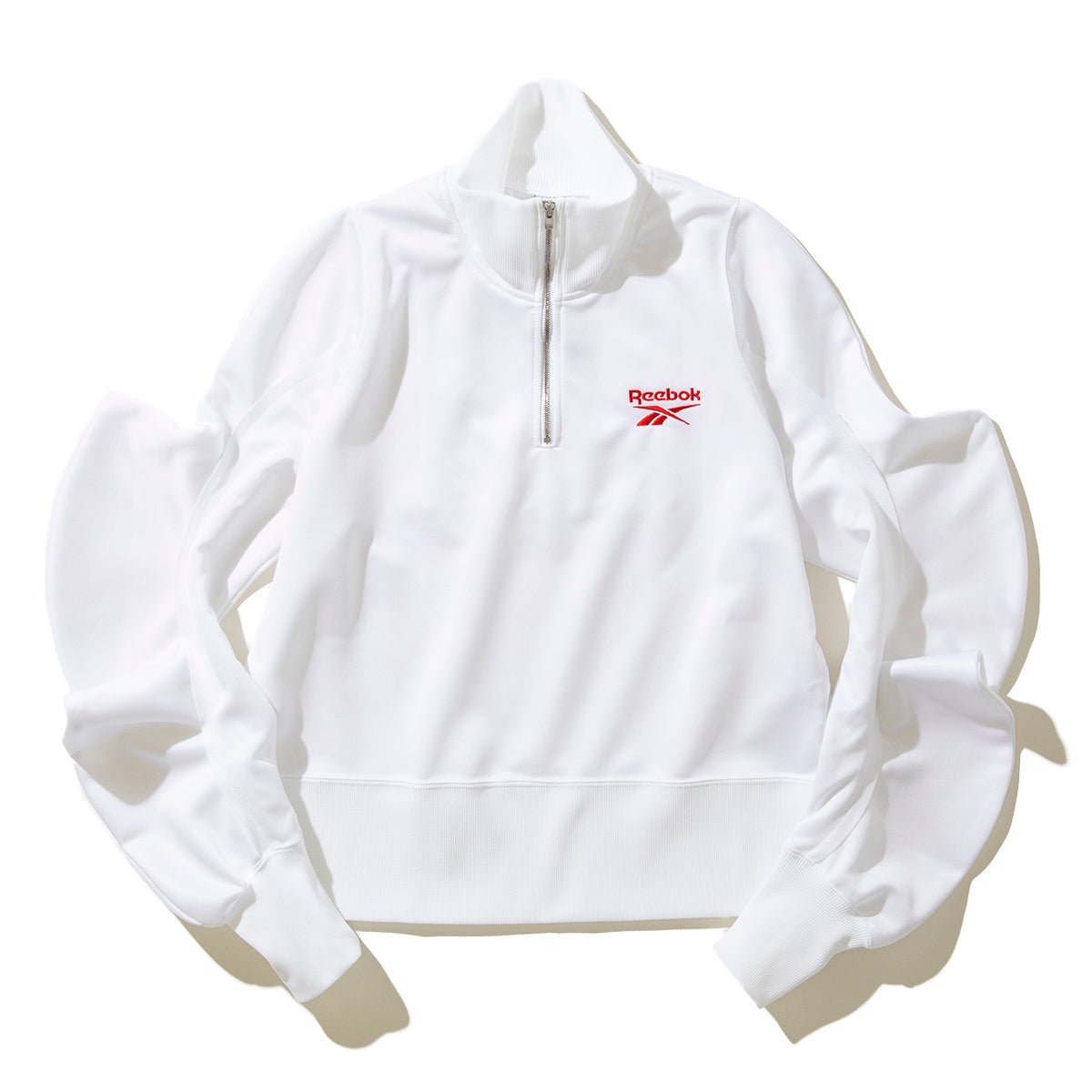 Reebok half zip deformed sweat shirt