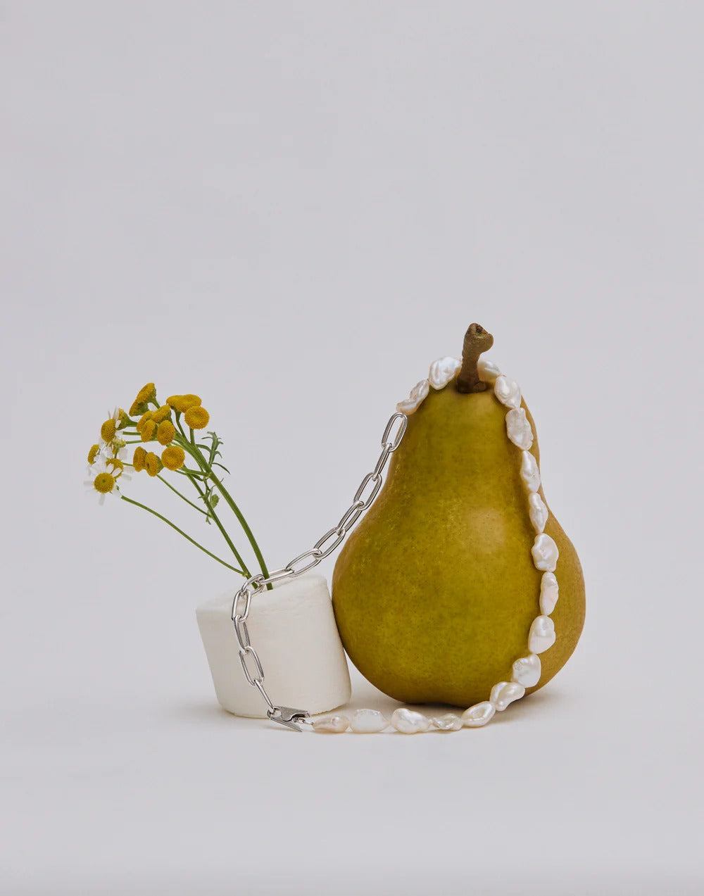 Clip Necklace/Big Pearl