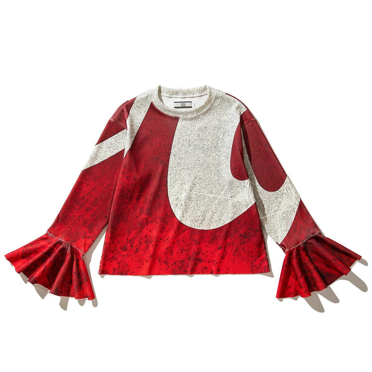 PRINT RIB FLARE SLEEVE C/S