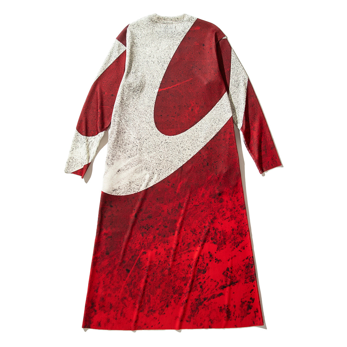 PRINT RIB LONG SLEEVE ONE-PIECE