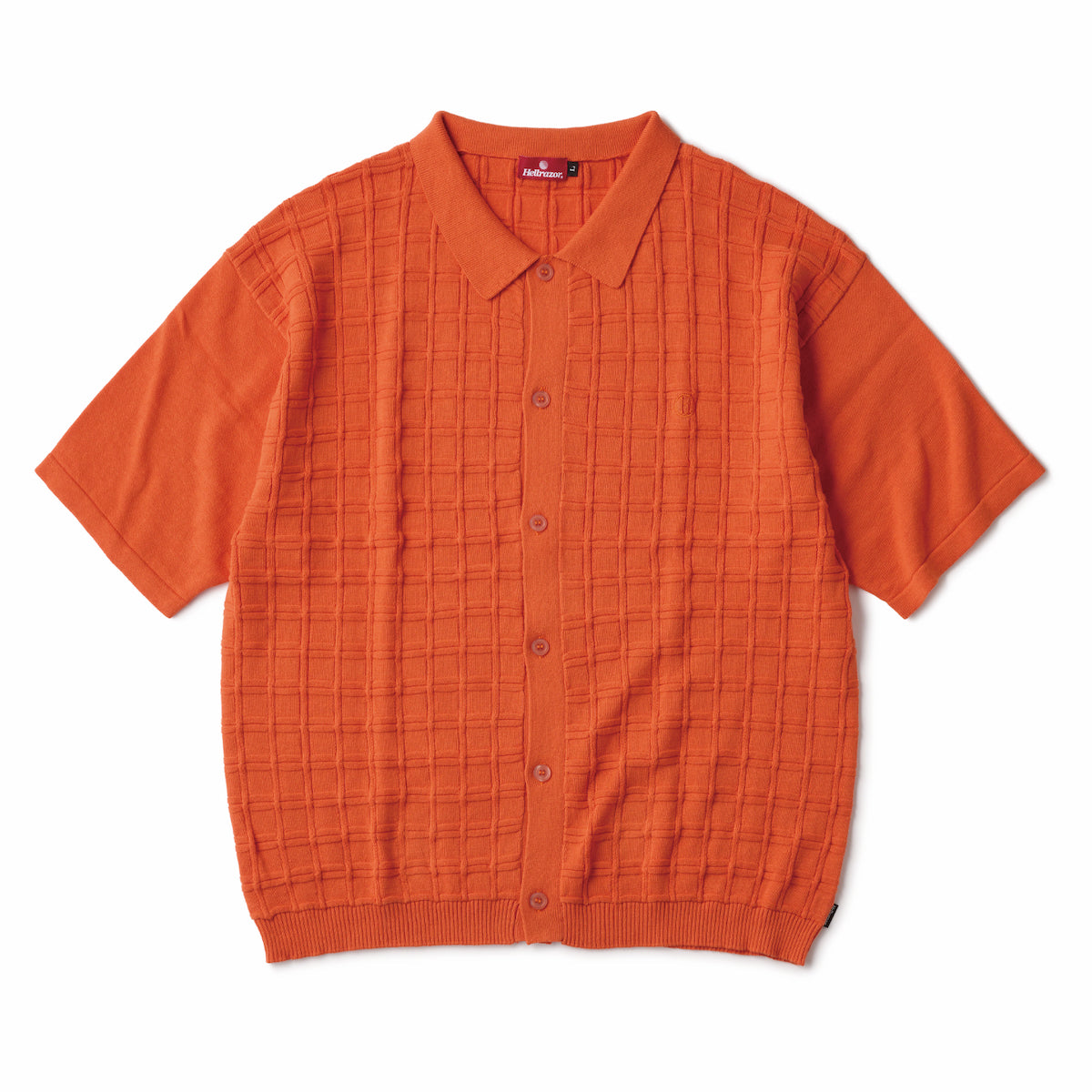 SQUARE S/S BUTTON KNIT