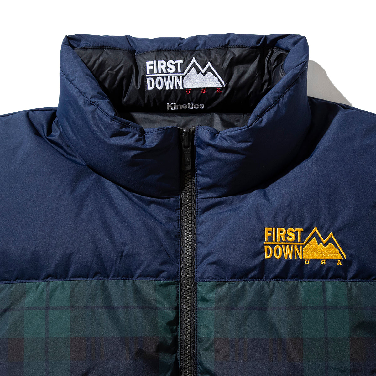 Kinetics × FIRST DOWN BUBBLE DOWN VEST MICROFT(R) 【11月上旬発送予定】