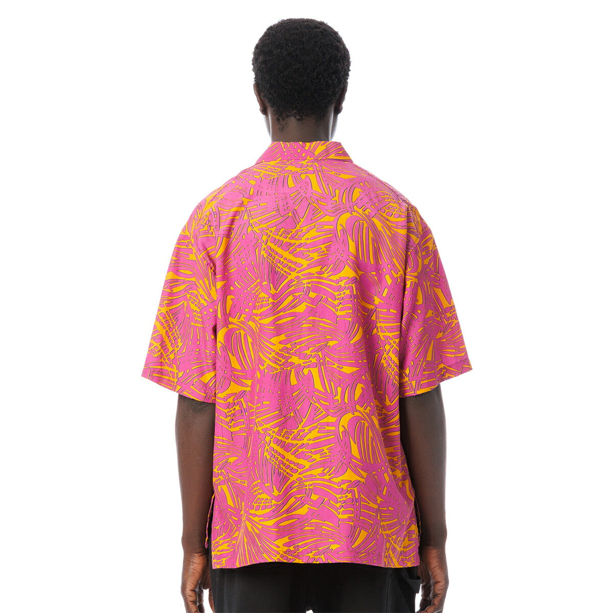 Patterned Open Collar S/S Shirt