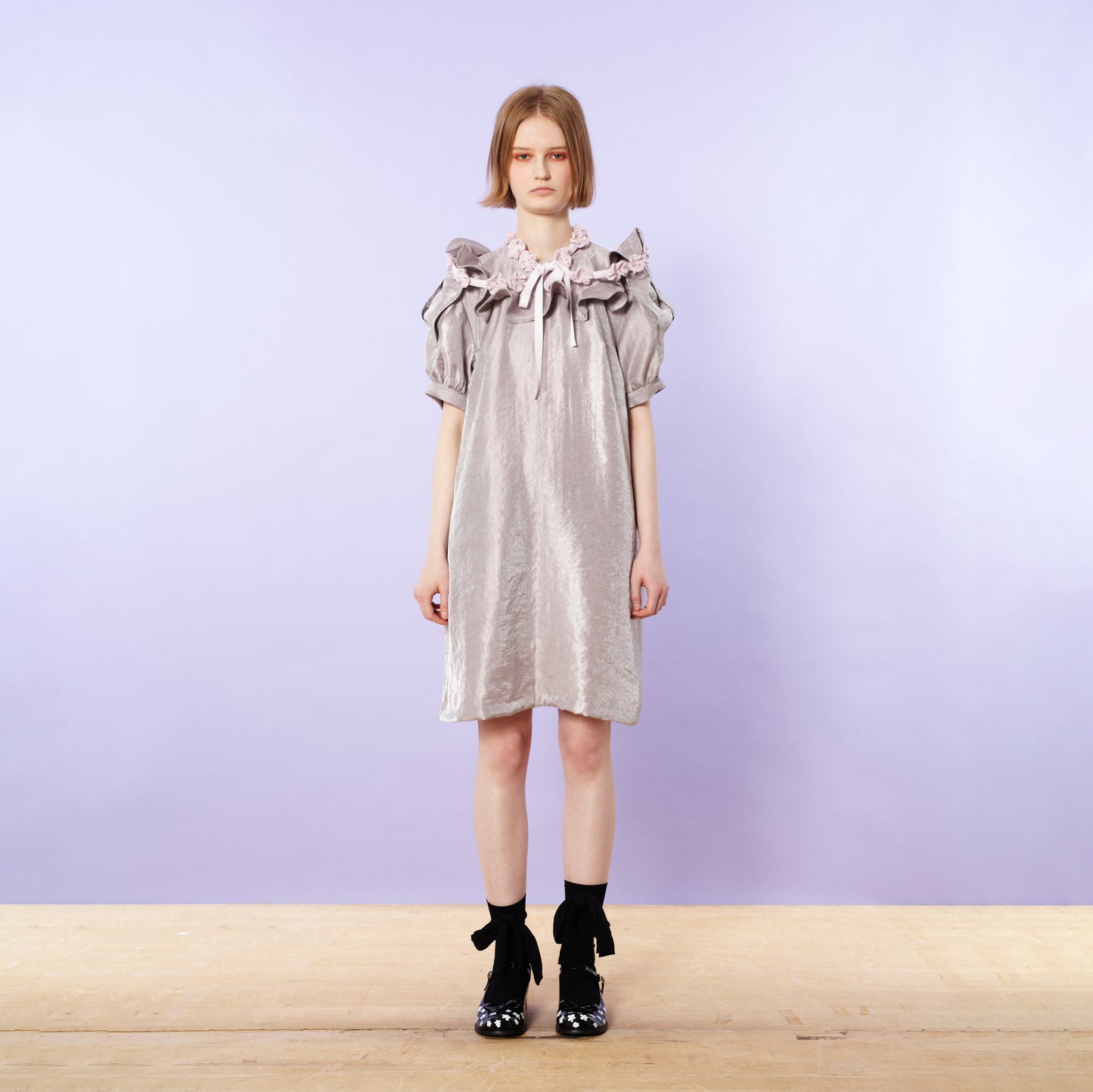 Mini Dress with Ruffled Flap