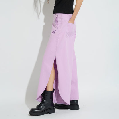 SIDE SLIT DENIM LONG PANTS