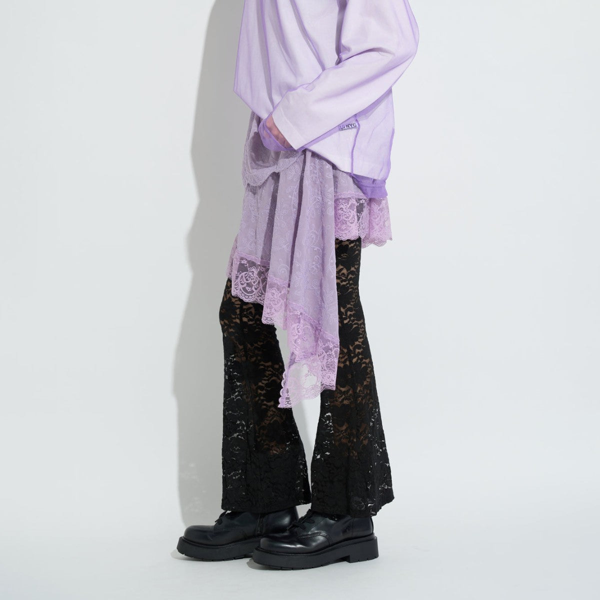 ASYMMETRICAL LACE SKIRT