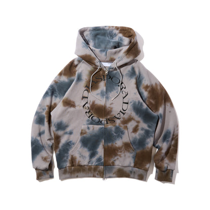 Dyed Full Zip Hooded Sweatshirt