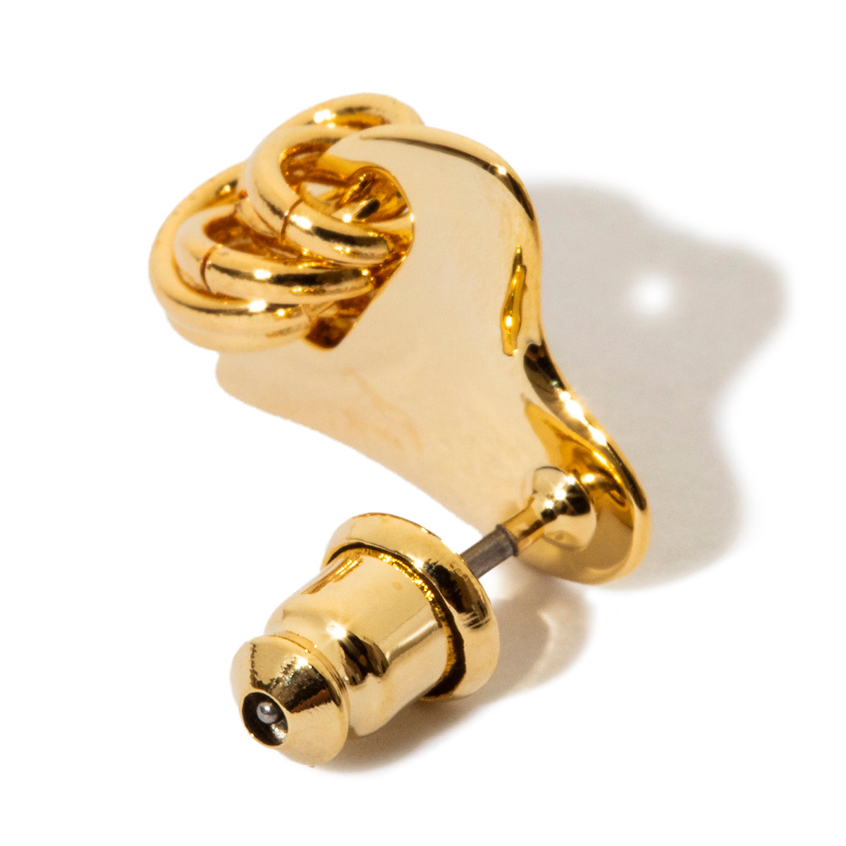 Coil heart pierced earrings