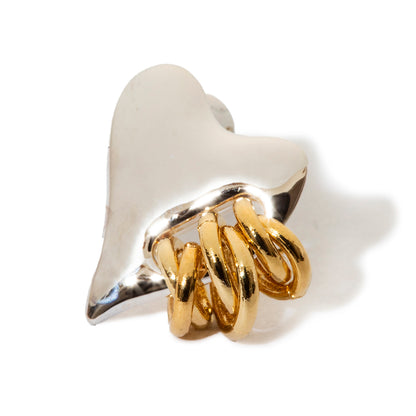 Coil heart pierced earrings